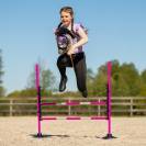 Set Saut d'Obstacle pour Hobby Horse - QHP - Hauteur r&eacute;glable jusqu'&agrave; 112 cm