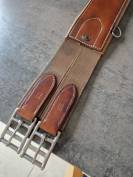 Sangle bavette  cuir fauve