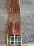 Sangle bavette  cuir fauve