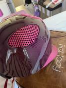 Casque / Bombe GPA First Lady Carbone Cuir Rose & Stras