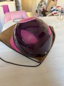 Casque / Bombe GPA First Lady Carbone Cuir Rose & Stras