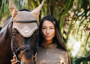 Bonnet anti-mouches Equestrian Stockholm - CHAMPAGNE