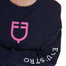 Sweat-shirt à col rond marine/fuchsia - Equestro