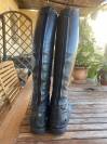 BOTTES NOIRES EN CUIR FABBRI P.39 AVEC EMBOUCHOIRS BOIS