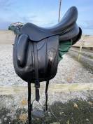 Selle dressage forestier Aachen Noir Toute veau 17,5 3A