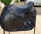 Selle mixte orientée dressage cuir noir Loxley by Bliss