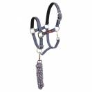 Licol doubl&eacute; n&eacute;opr&egrave;ne avec longe assortie - br