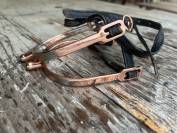 Éperons bout rond rose gold / or rose avec lanières