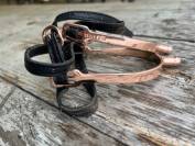 Éperons bout rond rose gold / or rose avec lanières