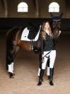Tapis de selle Modern White Dark Ocean DRESSAGE  - Equestrian Stockholm
