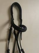 Bridon sans mors en cuir noir