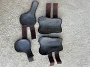 Guêtres et protèges boulets en cuir marron Lemieux