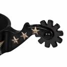Éperons noirs 6 étoiles western - Fer noir