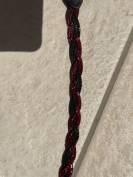 Frontal tressé à strass noir et rouge