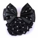 Résille barette strass chic - QHP - noeud en satin