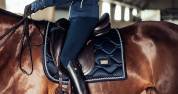 Tapis de selle midnight blue - equestrian stockholm - tissu déperlant
