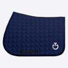 Tapis de selle circle quilted bleu marine - cavalleria toscana - coton 3d