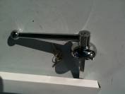 Poignée centrale laiton chromé à clés - 20.5 cm