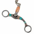 Mors correctionnel fer forgé rouleaux cuivre et perles turquoise - Pool's