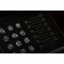 Quick Knot Jewel, clips pions en cristaux Swarovski Medley 12 pièces - Hes Tec