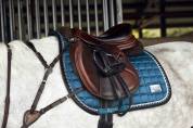 Tapis de dressage Teal Blue - EQUITO - Coton de qualité