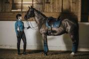 Tapis de dressage Teal Blue - EQUITO - Coton de qualité