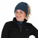 Bonnet doublé Teddie Petrol Blue - QHP - Ouverture pour cheveux