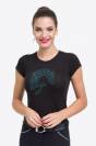 T-Shirt multicolore avec décoration cheval saut - Cavalliera