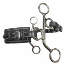 Hackamore cuir petites branches nez rectangle - Jump'in - Inox