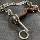 Mors Pelham plat inclinable petites branches - Jump in - Inox recouvert de cuir