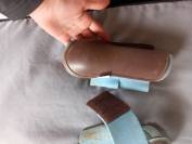 Guettre norton (bleu ciel et marron ) taille shetland 