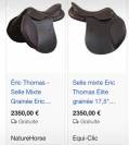 Selle mixte #Eric Thomas élite #17 pousse #étrivières #
