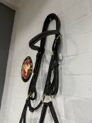 Bridon neuf filet bride cuir marron  muserolle crois&eacute;e 