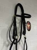 Bridon neuf filet bride cuir marron  muserolle crois&eacute;e 