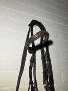 Filet bride bridon cheval muserolle crois&eacute;e  bonne &eacute;tat