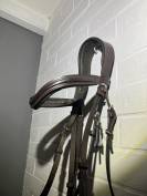 Filet bride bridon cheval muserolle crois&eacute;e anatomique 