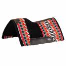 Tapis de selle western en laine avec fond en feutre rouge / noir  - Pool's - Hau