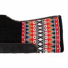 Tapis de selle western en laine avec fond en feutre rouge / noir  - Pool's - Hau