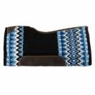 Tapis de selle western en laine bleu / noir - Pool's - Haute qualit&eacute;