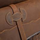 Sacoche arri&egrave;re pour selle western en cuir estampill&eacute; - Pool's - Cuir de vache