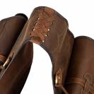 Sacoche arri&egrave;re pour selle western en cuir estampill&eacute; - Pool's - Cuir de vache