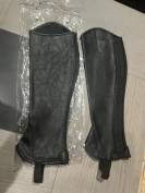 Mini chaps neuf cuir noir d&rsquo;&eacute;quitation mixte femme homm