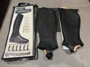 Mini chaps neuf cuir noir d&rsquo;&eacute;quitation mixte femme 