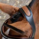 Bridon cuir anatomique Black Cognac - Harrys Horse - Finition croco