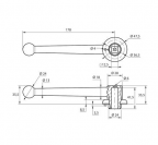 Contre poign&eacute;e laiton laqu&eacute; noir - Pour carr&eacute; 12 mm