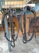 Finimenti carrozza completi in cuoio nero &ndash; misura COB 