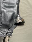 Mini chaps cuir noir d&rsquo;&eacute;quitation mixte femme homme    