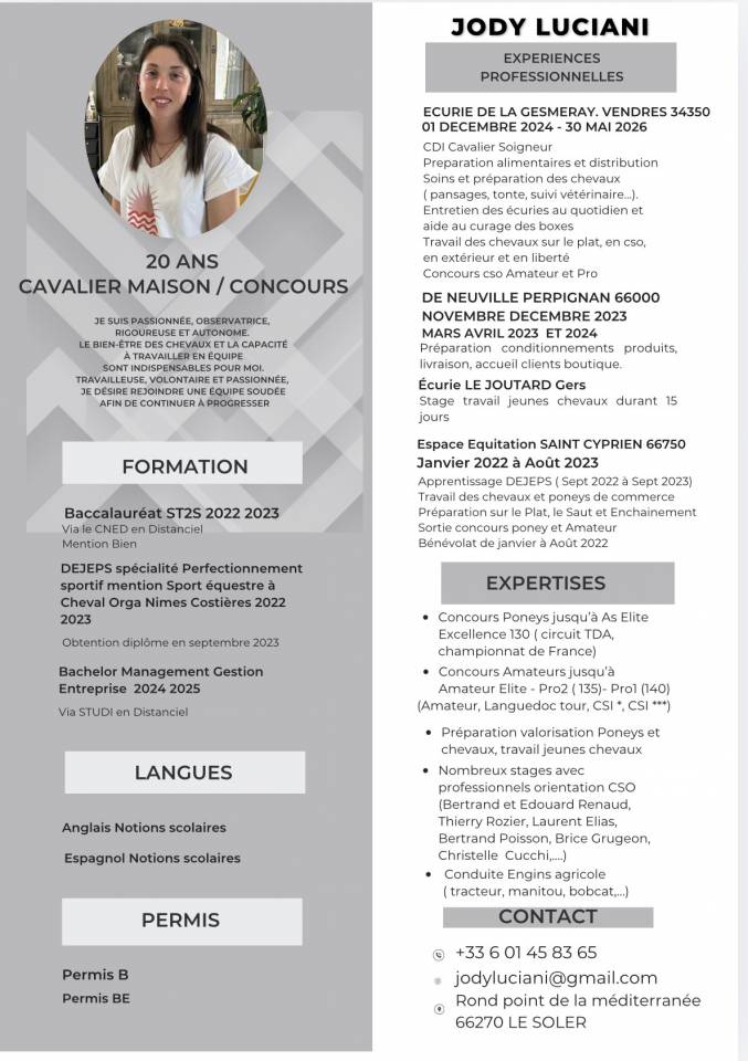 Recherche Cavalier Maison / concours