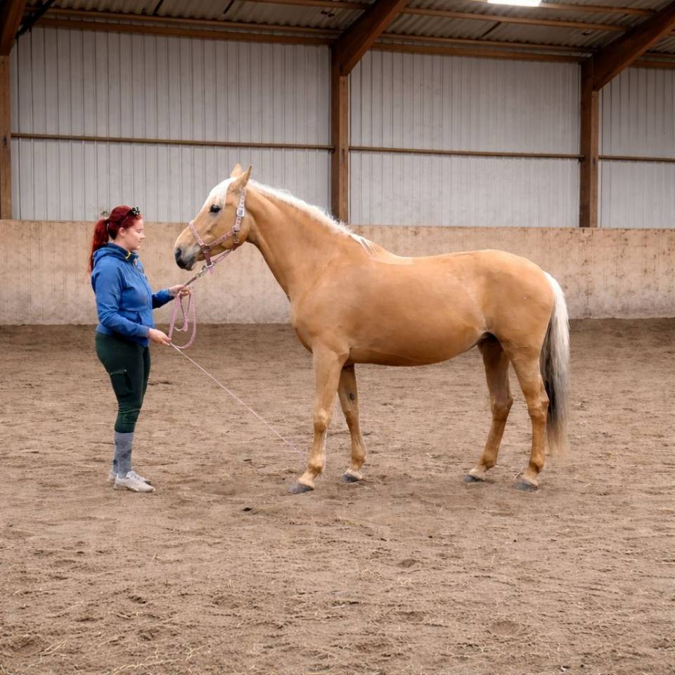 Jument palomino orient&eacute;e dressage 