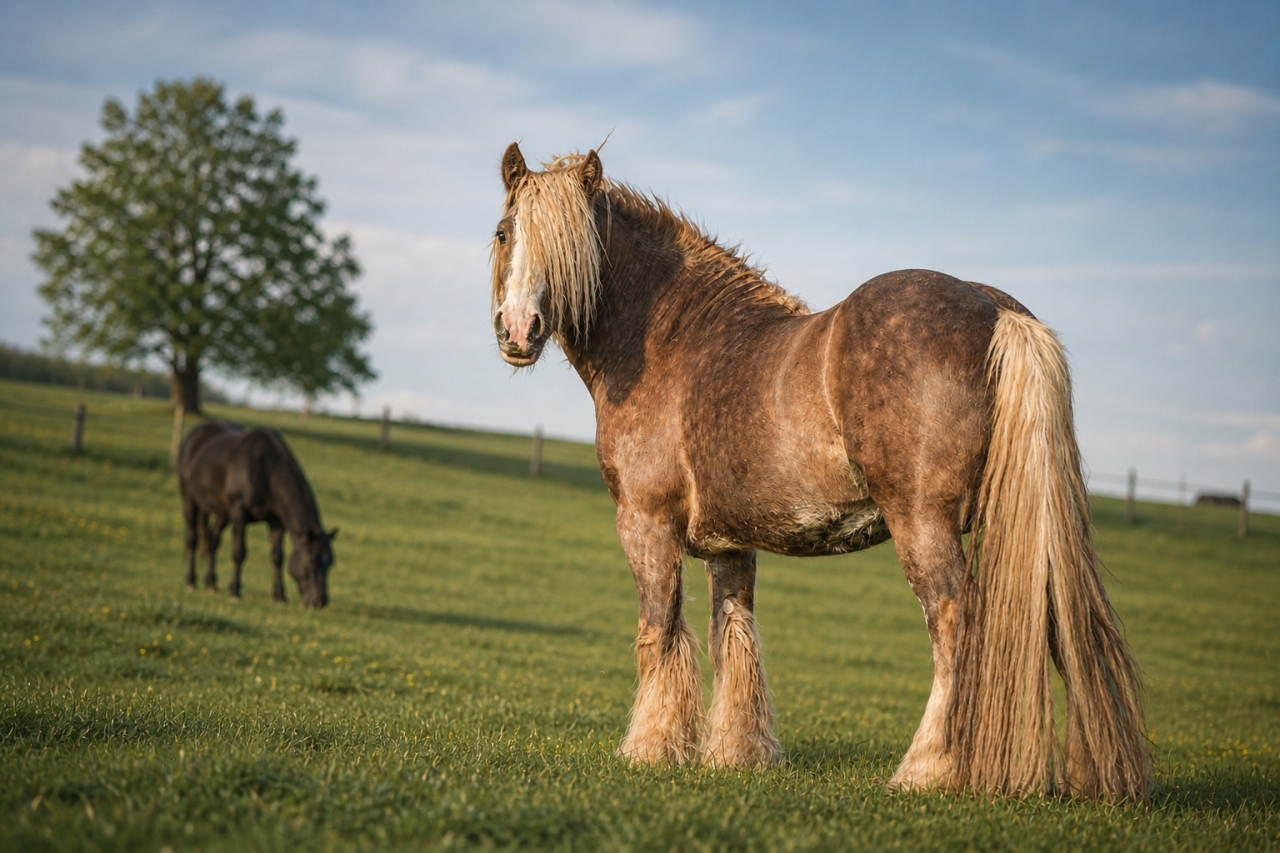 Saillie &eacute;talon irish cob. Garanti poulain silver